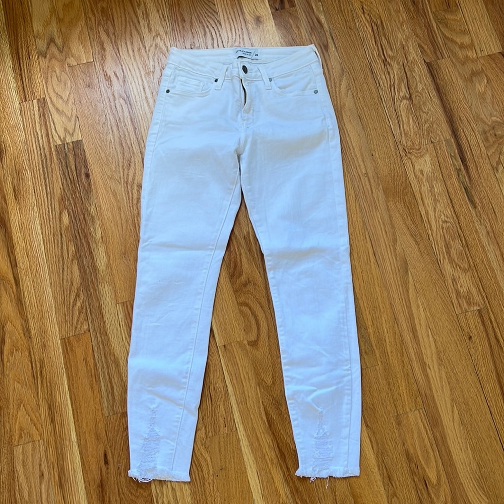Just black denim USA white jeans - so comfortable! Like new!